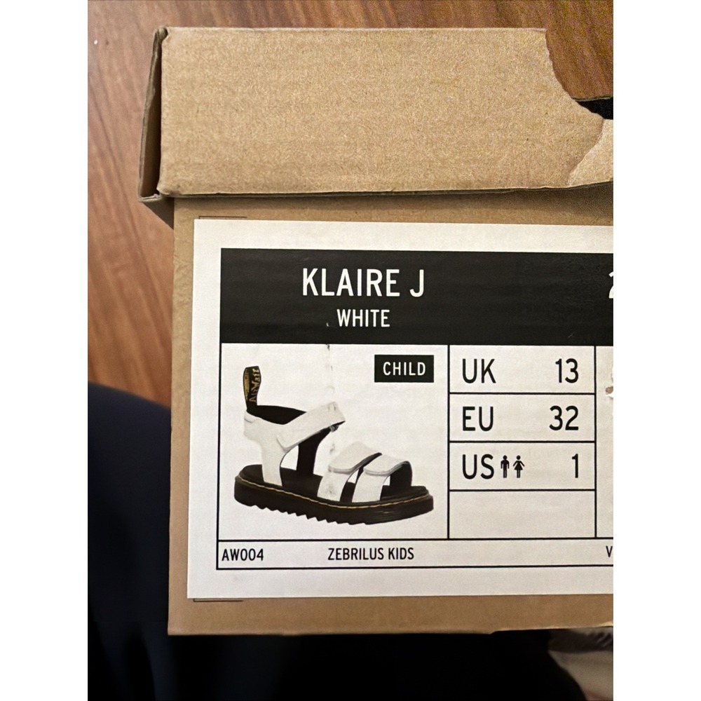 Dr. Martens Klaire J White Juniors Girls Sandals Strappy Size US 1 New With Box - Picture 9 of 10